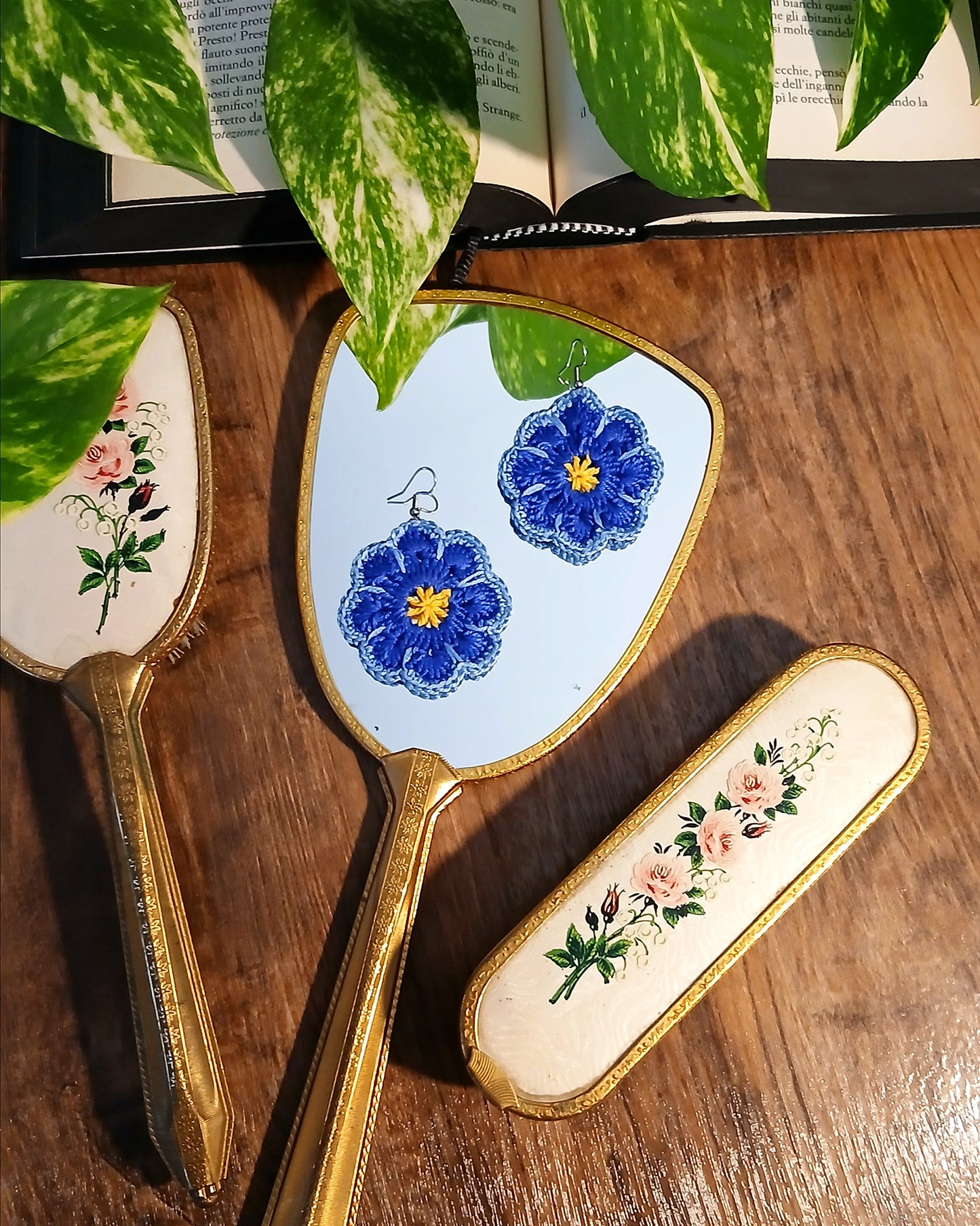 Orecchini African Flower all'Uncinetto