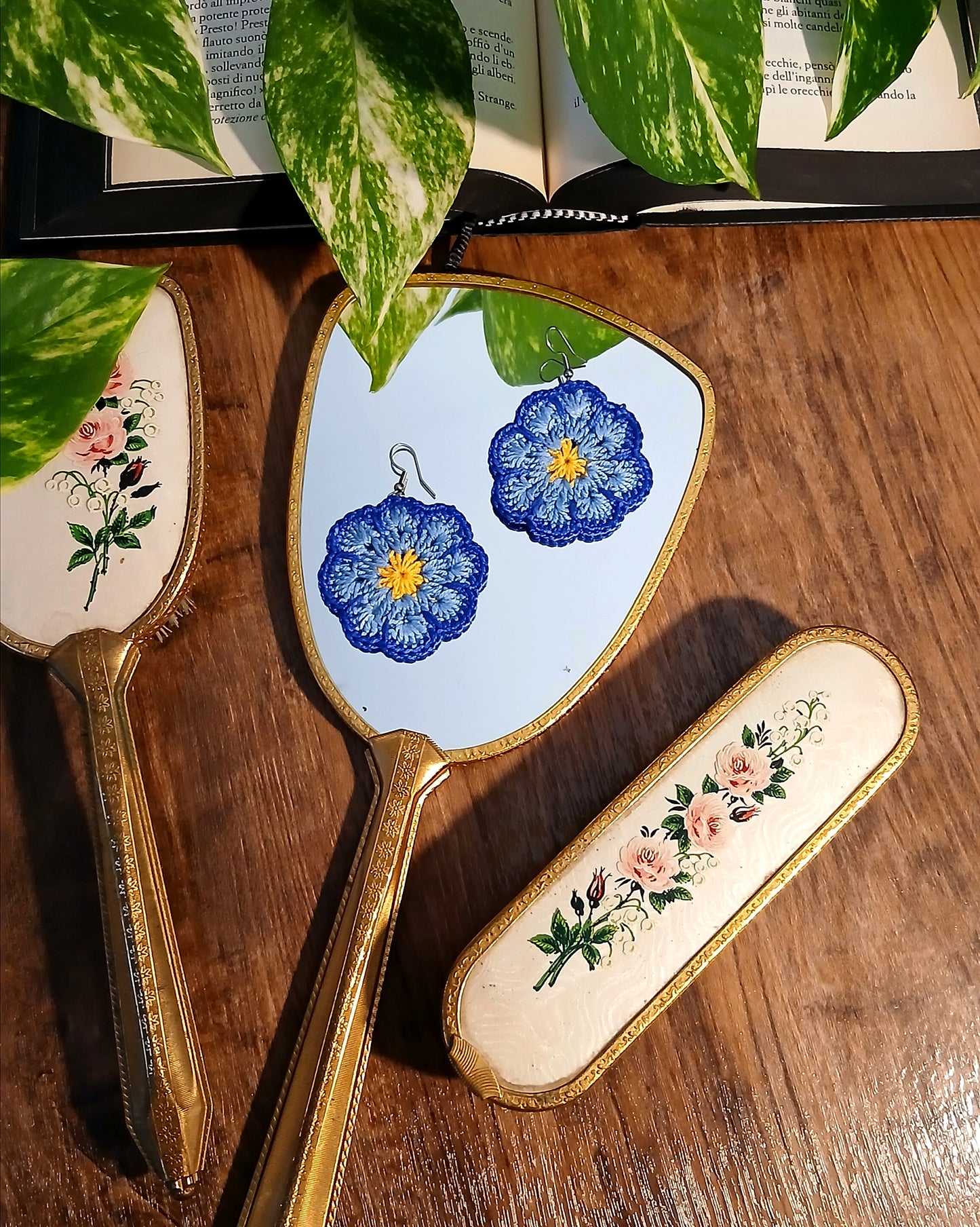 Orecchini African Flower all'Uncinetto