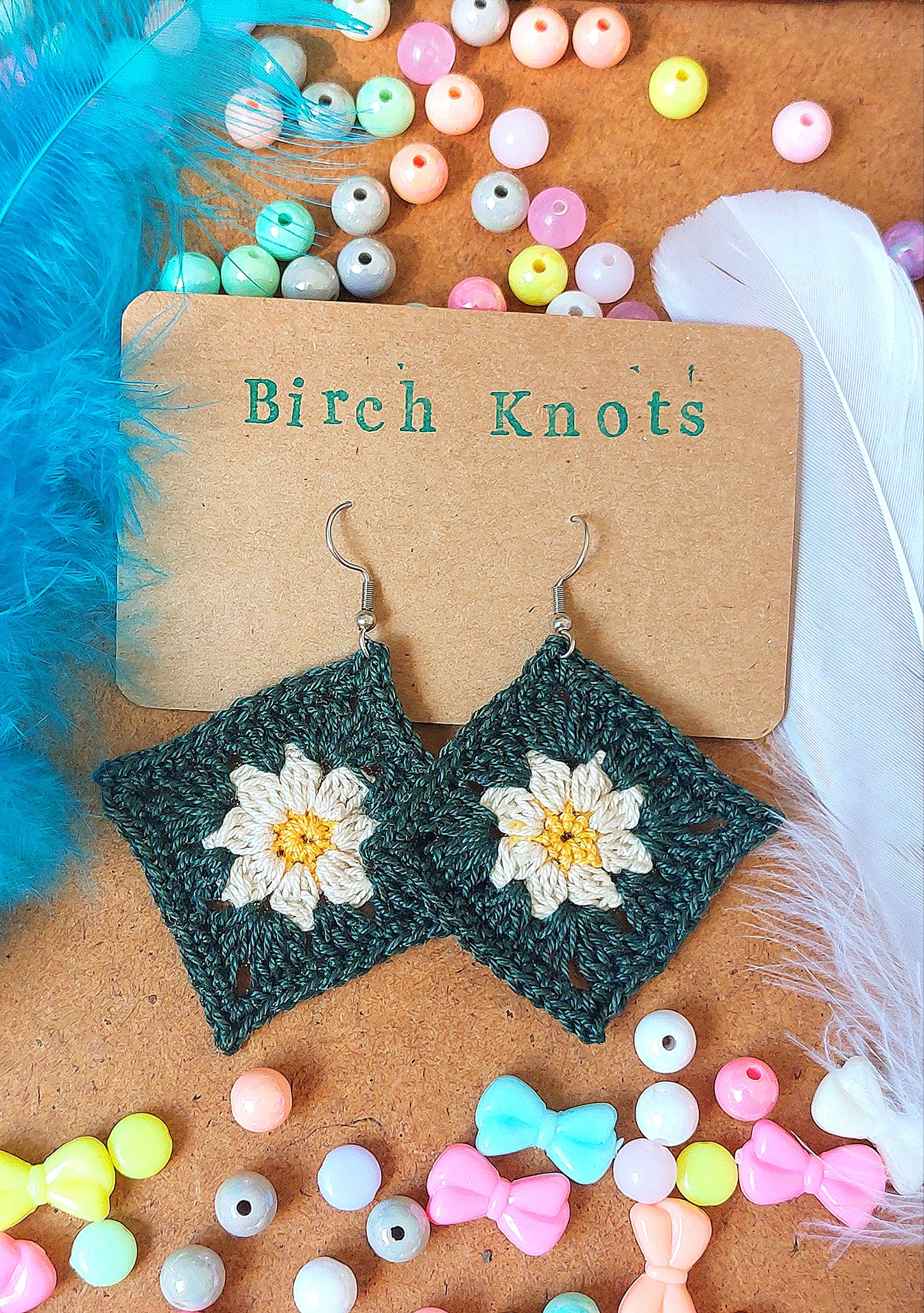 Daisy Granny Crochet Earrings