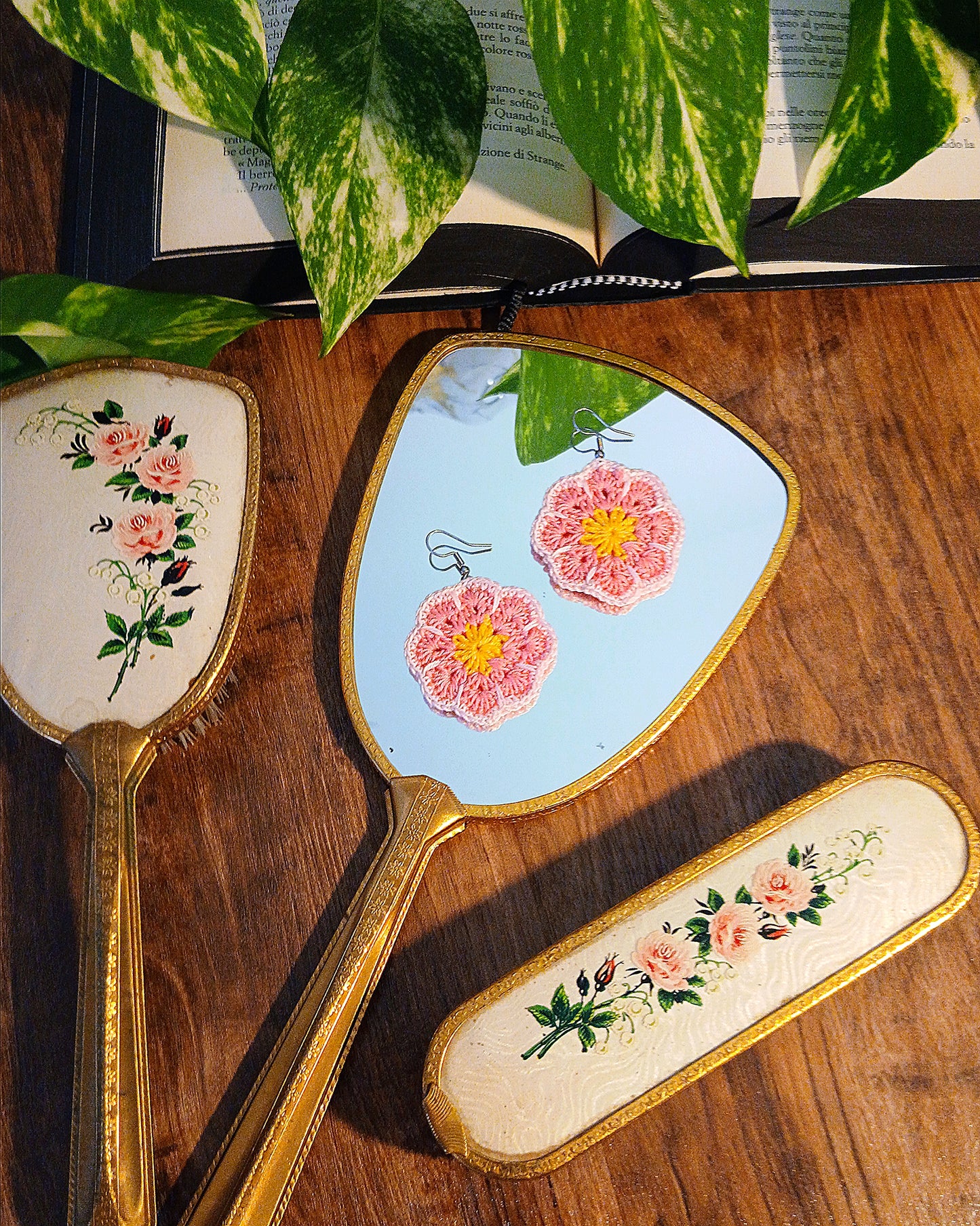 Orecchini African Flower all'Uncinetto