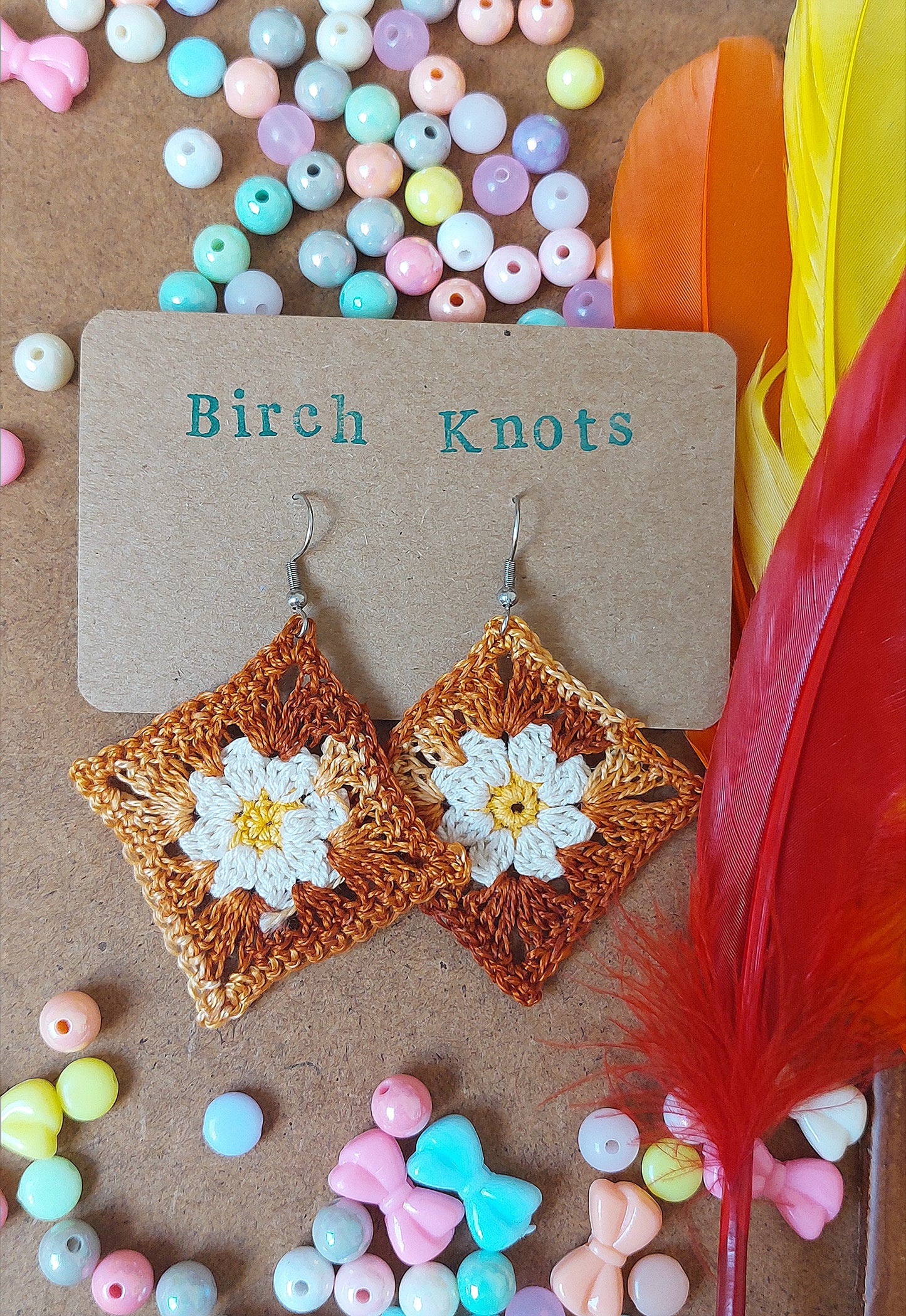 Daisy Granny Crochet Earrings