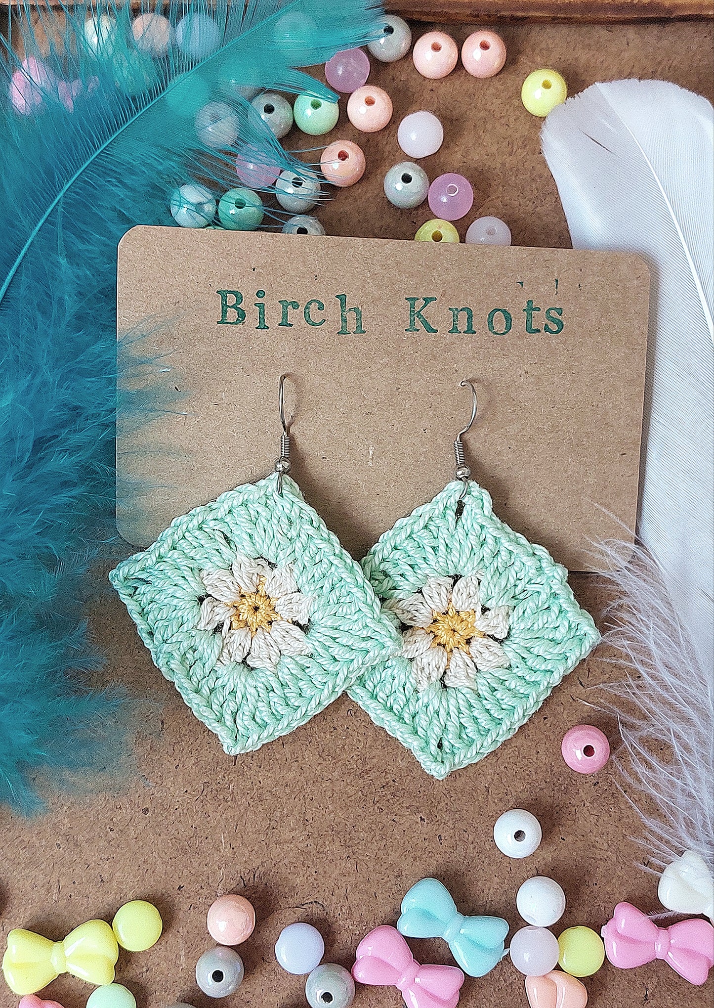 Daisy Granny Crochet Earrings