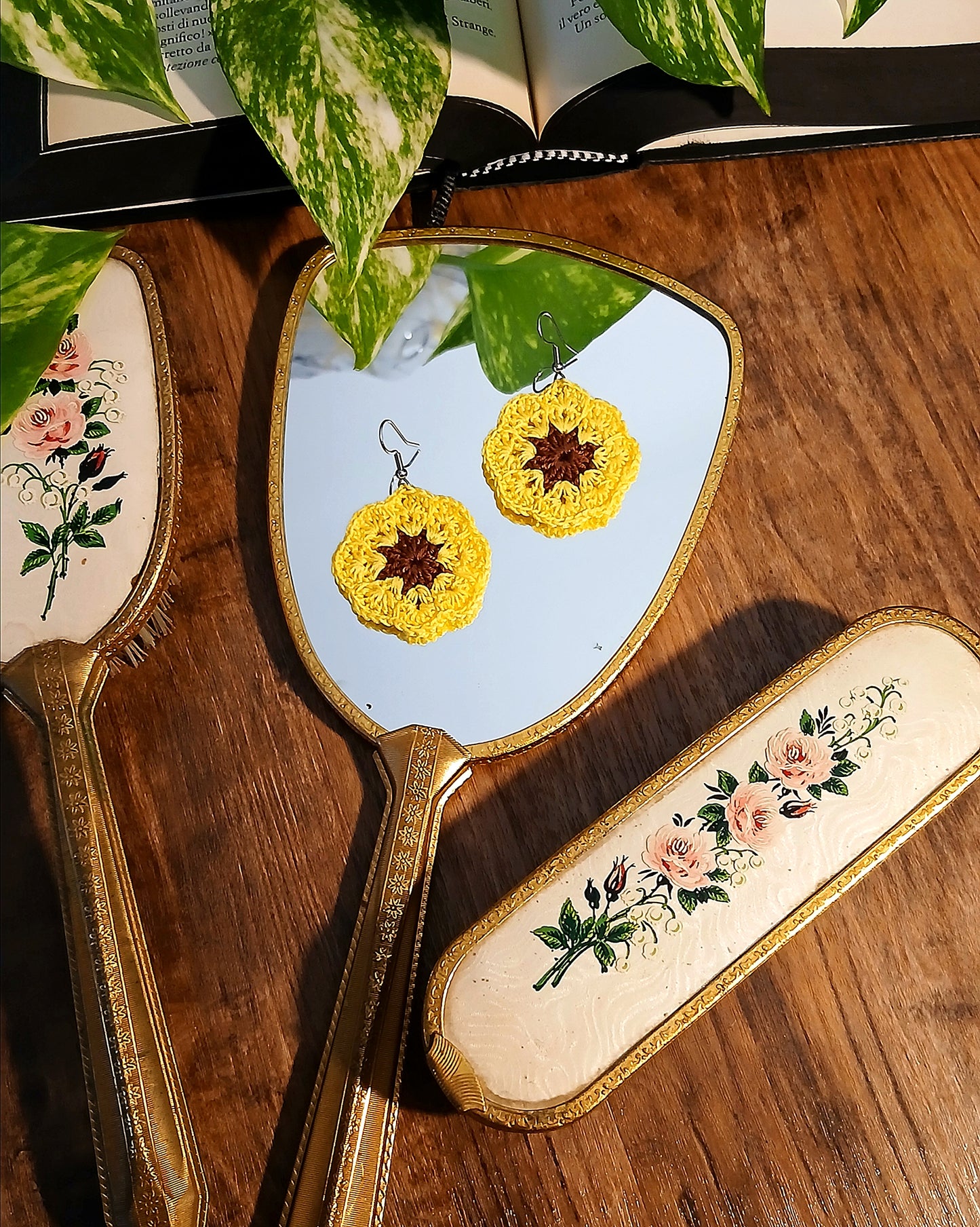 Orecchini African Flower all'Uncinetto