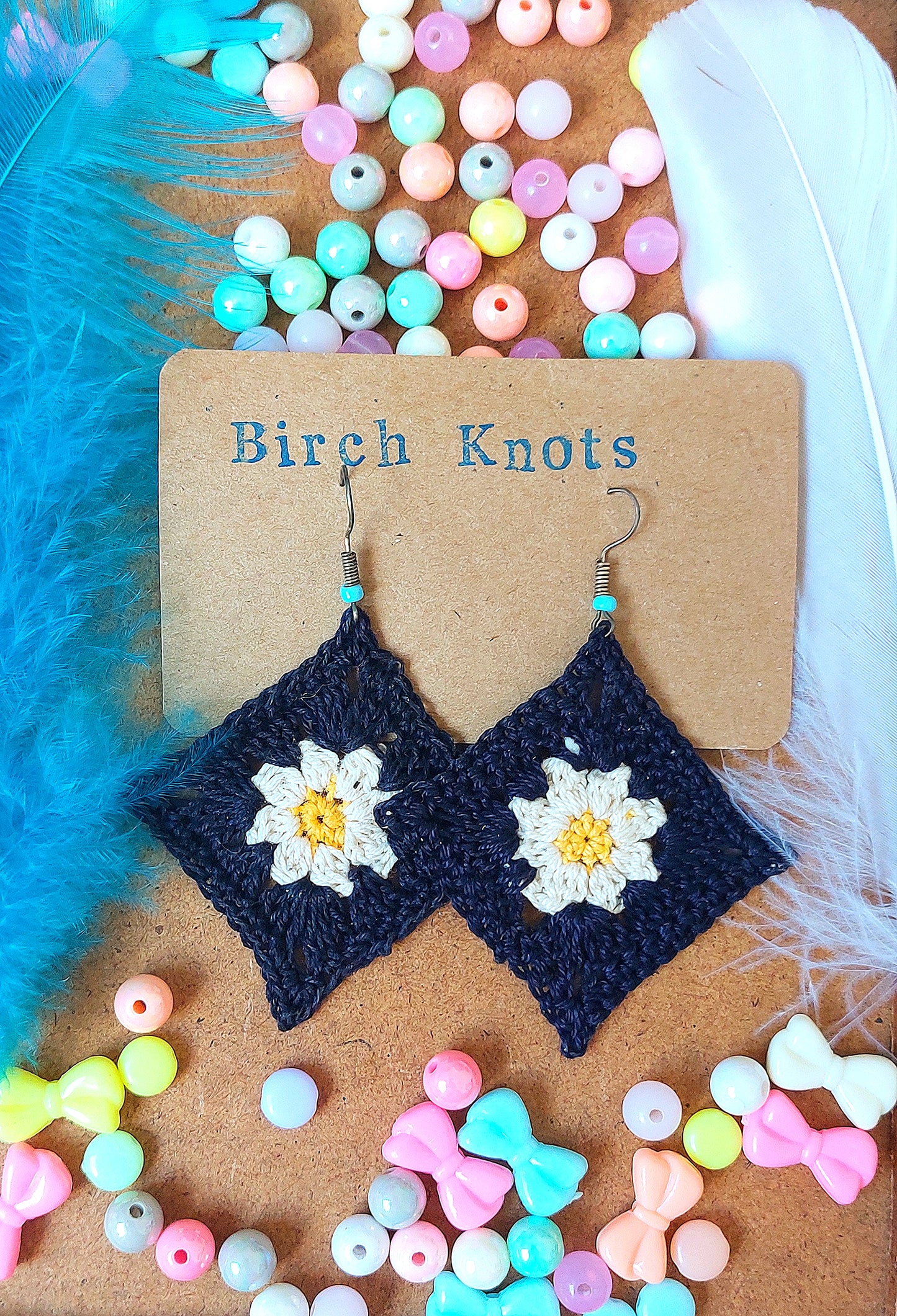 Daisy Granny Crochet Earrings