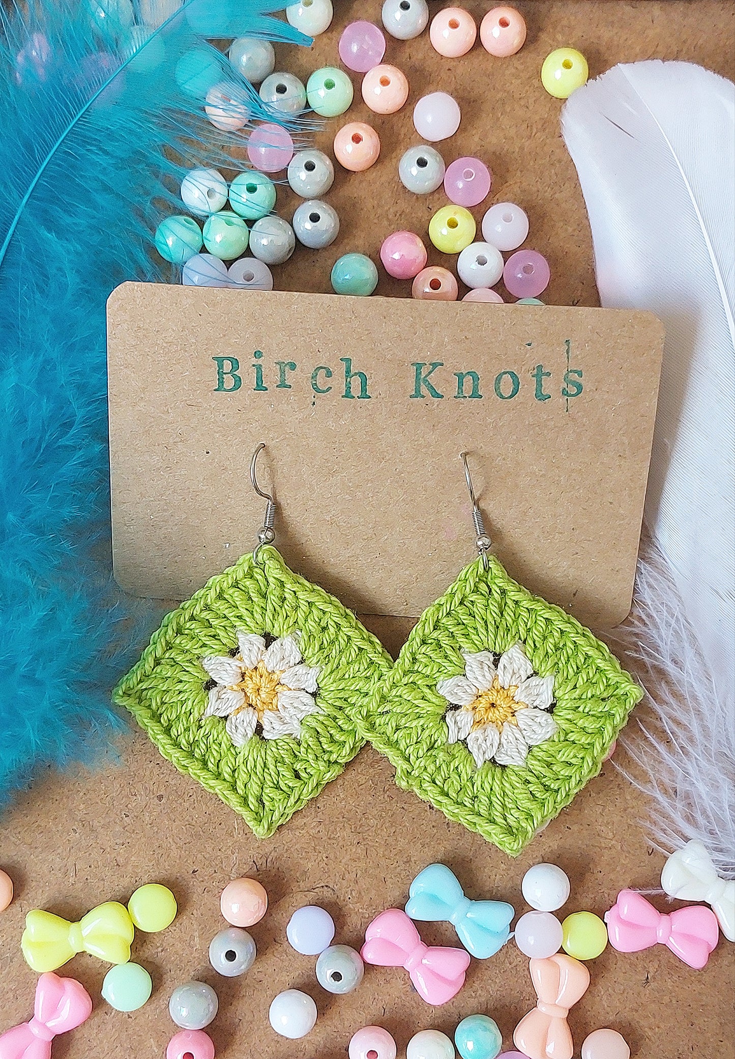 Daisy Granny Crochet Earrings